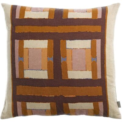 Coussin imprimé Vivaraise Taho Marron - Publicité Coussin imprimé Vivaraise Taho Marron - Publicité