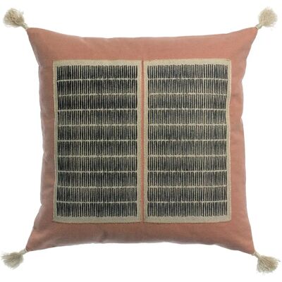 Housse coussin brodé Vivaraise Yael Rose - Publicité Housse coussin brodé Vivaraise Yael Rose - Publicité