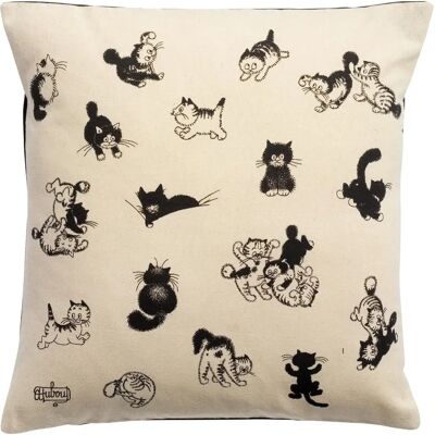 Coussin Les Chatons Winkler Dubout Beige - Publicité Coussin Les Chatons Winkler Dubout Beige - Publicité