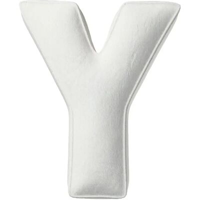 Blanc et ivoire - Coussin lettre Y fait main - Décoration chambre d'enfant - 35x40cm - Publicité Blanc et ivoire - Coussin lettre Y fait main - Décoration chambre d'enfant - 35x40cm - Publicité