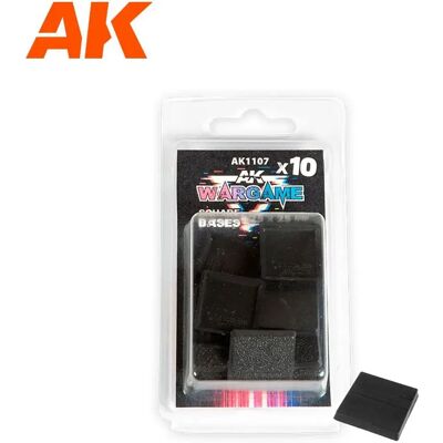 Socles carrés pour figurines AK Interactive (x10) Noir - Publicité Socles carrés pour figurines AK Interactive (x10) Noir - Publicité
