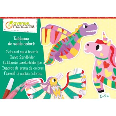 Avenue Mandarine - Tableaux de sable coloré - Animaux fantastiques - 4 pcs - Craft Kit - Publicité Avenue Mandarine - Tableaux de sable coloré - Animaux fantastiques - 4 pcs - Craft Kit - Publicité
