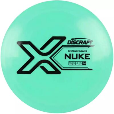 Disque golf Discraft X-line Nuke Distance Driver Vert - Publicité Disque golf Discraft X-line Nuke Distance Driver Vert - Publicité