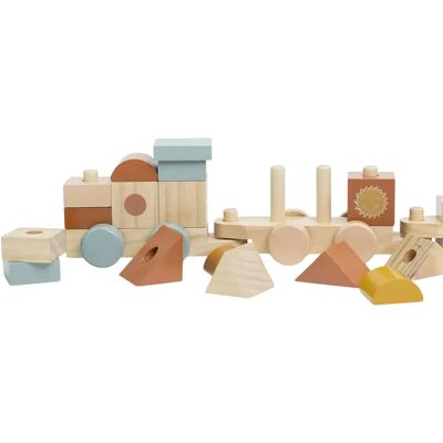 Jeux de construction train empliable en bois Trois Kilos Sept Beige - Publicité Jeux de construction train empliable en bois Trois Kilos Sept Beige - Publicité