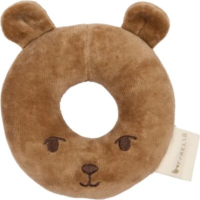 Hochet Fabelab Bear Marron - Publicité Hochet Fabelab Bear Marron - Publicité
