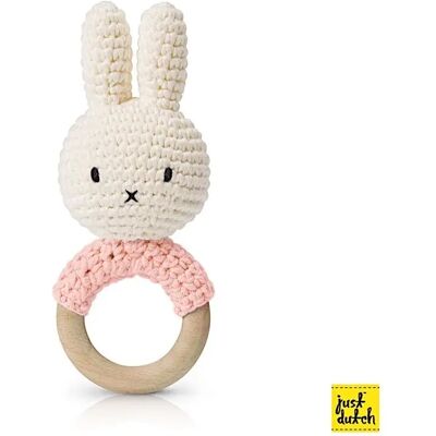 Just Dutch - Hochet anneau de dentition Miffy - rose pastel - Publicité Just Dutch - Hochet anneau de dentition Miffy - rose pastel - Publicité
