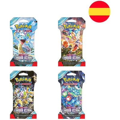 Enveloppe jeu de cartes Pokémon Spanish Pokemon Scarlet & Purple Astral Crown Bleu - Publicité Enveloppe jeu de cartes Pokémon Spanish Pokemon Scarlet & Purple Astral Crown Bleu - Publicité