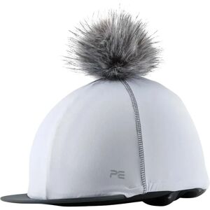 Couvre-casque en jersey Premier Equine Blanc - Publicité Couvre-casque en jersey Premier Equine Blanc - Publicité