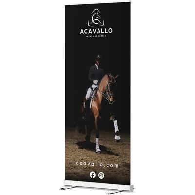 Bannière enrouleur Acavallo Noir - Publicité Bannière enrouleur Acavallo Noir - Publicité
