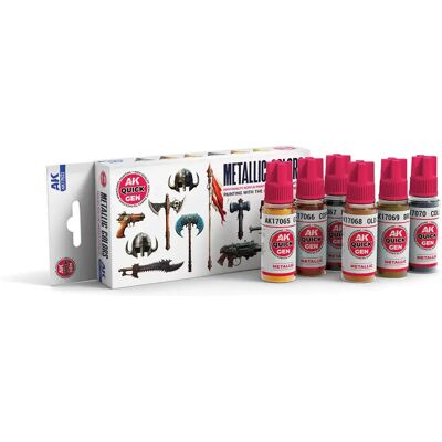 Set de peintures acryliques métalliques AK Interactive Quick Gen (x6) Multicolore - Publicité Set de peintures acryliques métalliques AK Interactive Quick Gen (x6) Multicolore - Publicité