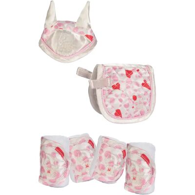 Tapis de selle - bonnet - bandages pour peluche poney HKM Blanc - Publicité Tapis de selle - bonnet - bandages pour peluche poney HKM Blanc - Publicité