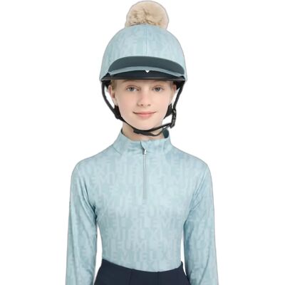 Toque pour casque équitation femme LeMieux Carmine Bleu - Publicité Toque pour casque équitation femme LeMieux Carmine Bleu - Publicité