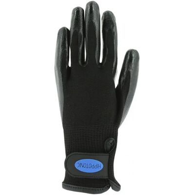 Gants équitation de pansage anti-mue Hippotonic Noir - Publicité Gants équitation de pansage anti-mue Hippotonic Noir - Publicité