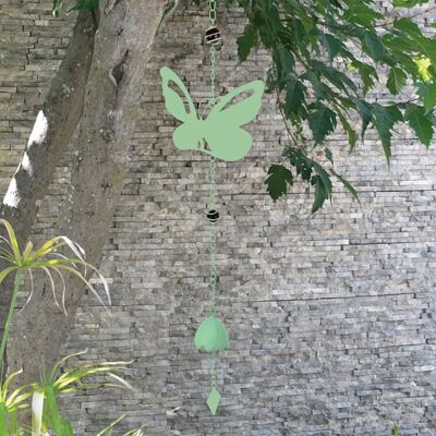 Carillon à vent papillon avec perles Louis Moulin Vert - Publicité Carillon à vent papillon avec perles Louis Moulin Vert - Publicité
