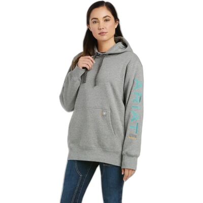 Sweatshirt à capuche femme Ariat Rebar Graphic Gris - Publicité Sweatshirt à capuche femme Ariat Rebar Graphic Gris - Publicité