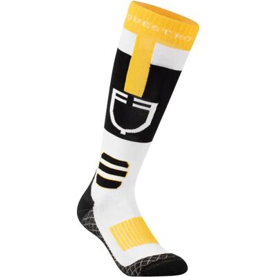 Chaussettes équitation en tissu technique et respirant avec logo Equestro Jaune - Publicité Chaussettes équitation en tissu technique et respirant avec logo Equestro Jaune - Publicité