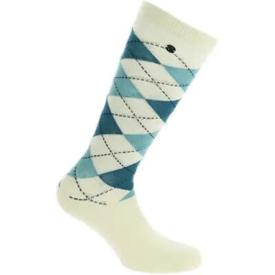 Chaussettes équitation Equithème Argyle Blanc - Publicité Chaussettes équitation Equithème Argyle Blanc - Publicité