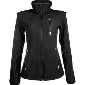Veste équitation à capuche détachable fille HKM Softshell Noir - Publicité Veste équitation à capuche détachable fille HKM Softshell Noir - Publicité