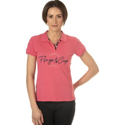 Polo équitation fille Flags&Cup Salta Rose - Publicité Polo équitation fille Flags&Cup Salta Rose - Publicité