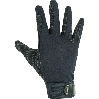 Gants d'équitation en coton HKM Noir - Publicité Gants d'équitation en coton HKM Noir - Publicité