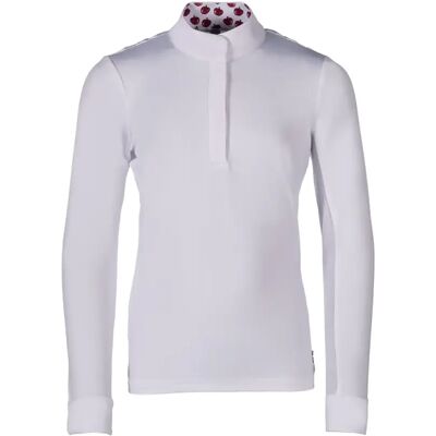 Polo de concours fille HKM Kids Hunter Langarm Blanc - Publicité Polo de concours fille HKM Kids Hunter Langarm Blanc - Publicité