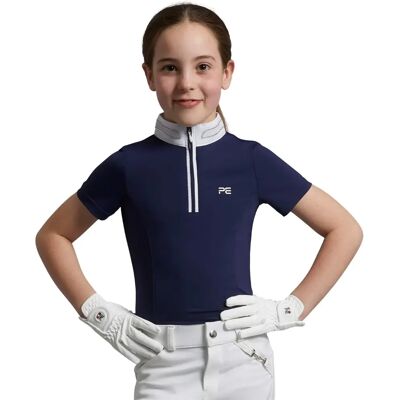 Polo d'équitation de concours fille Premier Equine Maria Bleu - Publicité Polo d'équitation de concours fille Premier Equine Maria Bleu - Publicité