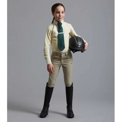 Chemise d'équitation de concours fille Premier Equine Tessa Blanc - Publicité Chemise d'équitation de concours fille Premier Equine Tessa Blanc - Publicité