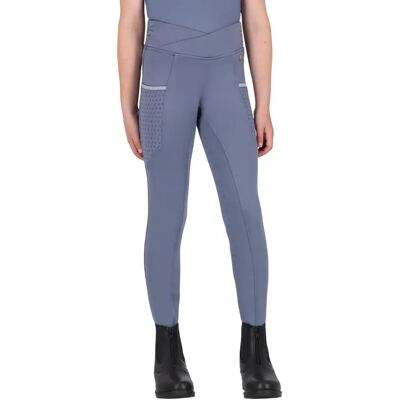 Legging équitation mid grip fille QHP Aubree Bleu - Publicité Legging équitation mid grip fille QHP Aubree Bleu - Publicité