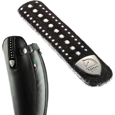 Courroie interchangeables en suédine avec 3 rangées de strass Tattini Noir - Publicité Courroie interchangeables en suédine avec 3 rangées de strass Tattini Noir - Publicité