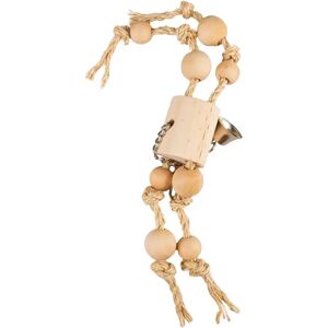 Jouet pour oiseaux avec corde sisal et perles en bois Duvoplus Beige - Publicité Jouet pour oiseaux avec corde sisal et perles en bois Duvoplus Beige - Publicité
