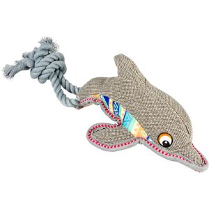 Jouet peluche pour chien dauphin avec corde Duvoplus Canva Gris - Publicité Jouet peluche pour chien dauphin avec corde Duvoplus Canva Gris - Publicité