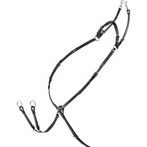 Collier de chasse pour cheval avec martingale amovible et élastique Equiline Noir - Publicité Collier de chasse pour cheval avec martingale amovible et élastique Equiline Noir - Publicité