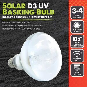 Lampe pour terrarium Komodo Solar D3 UV Basking Bulb Blanc - Publicité Lampe pour terrarium Komodo Solar D3 UV Basking Bulb Blanc - Publicité