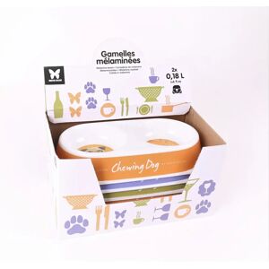 Gamelle pour chien double Martin Sellier Orange - Publicité Gamelle pour chien double Martin Sellier Orange - Publicité