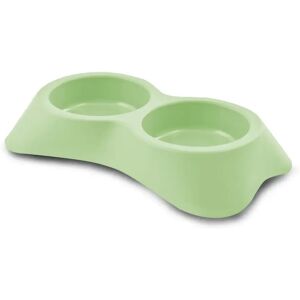 Gamelle pour chat plastique double Martin Sellier Vert - Publicité Gamelle pour chat plastique double Martin Sellier Vert - Publicité
