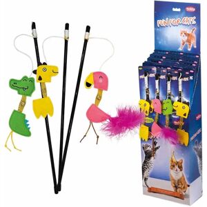 Canne à pêche pour chat avec des animaux du zoo en feutre avec balle hochet et herbe Nobby Pet (x18) Noir - Publicité Canne à pêche pour chat avec des animaux du zoo en feutre avec balle hochet et herbe Nobby Pet (x18) Noir - Publicité