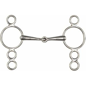 Mors 3 ou 4 anneaux pour cheval filet bris, inox type Pessoa Argenté - Publicité Mors 3 ou 4 anneaux pour cheval filet bris, inox type Pessoa Argenté - Publicité