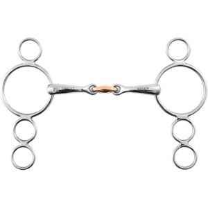 Mors 4 anneaux Pessoa double brisure pour cheval Premier Equine Argenté - Publicité Mors 4 anneaux Pessoa double brisure pour cheval Premier Equine Argenté - Publicité