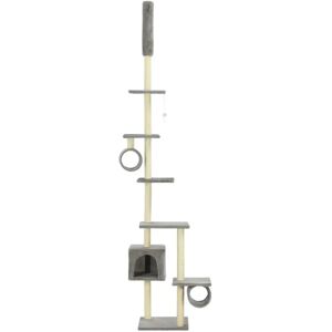 Arbre à chat avec griffoirs en sisal vidaXL 260 cm Gris - Publicité Arbre à chat avec griffoirs en sisal vidaXL 260 cm Gris - Publicité