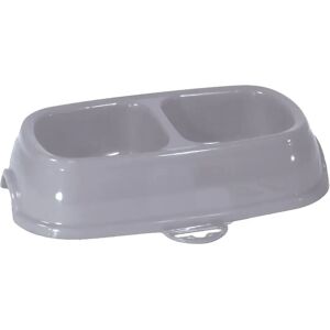 Bol en plastique antidérapant double pour chat Zolux Gris - Publicité Bol en plastique antidérapant double pour chat Zolux Gris - Publicité