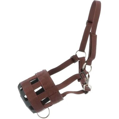 Muselière pour cheval en nylon Hippotonic Marron - Publicité Muselière pour cheval en nylon Hippotonic Marron - Publicité