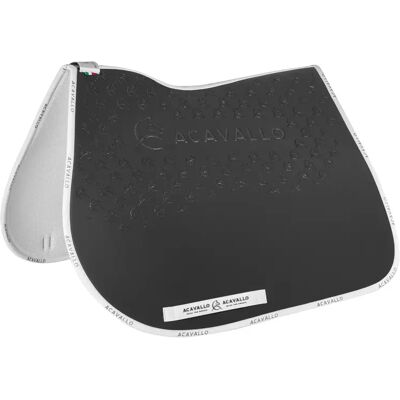 Tapis de selle pour cheval avec coussin en dessous en fibre bamboo Acavallo Lycra Gel Grip Noir - Publicité Tapis de selle pour cheval avec coussin en dessous en fibre bamboo Acavallo Lycra Gel Grip Noir - Publicité