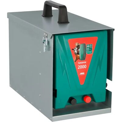 Electrificateur avec boîtier métallique Ako Savanne 2000 Vert - Publicité Electrificateur avec boîtier métallique Ako Savanne 2000 Vert - Publicité