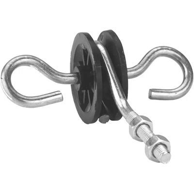 Isolateur double ancrage à tige filetée zinguée Ako (x10) Noir - Publicité Isolateur double ancrage à tige filetée zinguée Ako (x10) Noir - Publicité