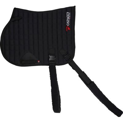 Tapis de selle pour cheval d'entraînement avec élastique Catago FIR-Tech Noir - Publicité Tapis de selle pour cheval d'entraînement avec élastique Catago FIR-Tech Noir - Publicité