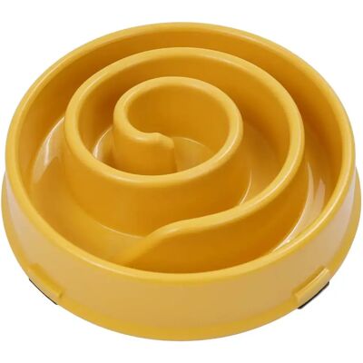 Gamelle pour chien et chat anti-glouton spirale Duvoplus Jaune - Publicité Gamelle pour chien et chat anti-glouton spirale Duvoplus Jaune - Publicité