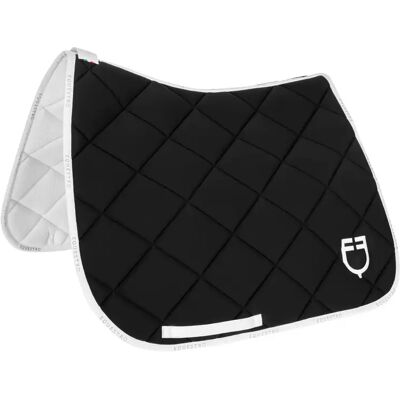 Tapis de dressage pour cheval en tissu technique avec logo Equestro Noir - Publicité Tapis de dressage pour cheval en tissu technique avec logo Equestro Noir - Publicité