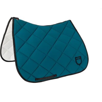 Tapis de dressage pour cheval en tissu technique avec logo Equestro Bleu - Publicité Tapis de dressage pour cheval en tissu technique avec logo Equestro Bleu - Publicité
