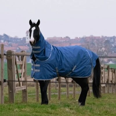 Couvre-cou pour cheval Equithème Tyrex 600D Bleu - Publicité Couvre-cou pour cheval Equithème Tyrex 600D Bleu - Publicité