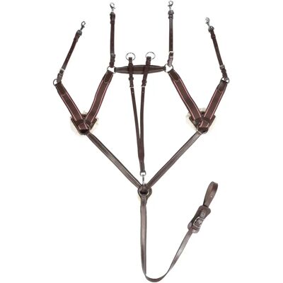 Collier de chasse pour cheval cinq points HKM Marron - Publicité Collier de chasse pour cheval cinq points HKM Marron - Publicité